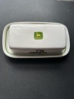 Vintage Gibson John Deere Ceramic Tractor Farm Covered Two Piece Butter Dish