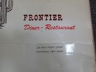 Vintage Menu - Frontier Diner restaurant Plainfield  Nj