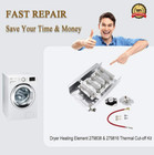 Dryer Thermostat Fuse Heating Element Kit For Whirlpool Kenmore Roper Red4516fw0