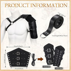 4 Pcs Halloween Leather Single Shoulder Armor Faux Leather Arm Guards Medieval V