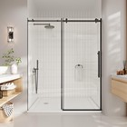 Frameless Double Sliding Glass Shower Door 56-60x72 Inch  5 16  Tempered Glass