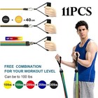 Xprt Fitness 11pc Resistance Bands Set 150lb Home Gym Workout Exercise Equipment