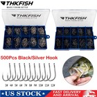 500pcs Carbon Steel Fishing Hooks Circle Hooks Assortment For Fishing New  Kit