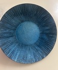 Vintage Marion Lang Peacock Enamels Blue Enamel Copper Bowl 6 5    Signed Mcm