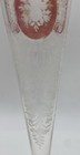 Tall Bohemia Josephinenhutte moser Intaglio Cut Clear Glass Vase With Enamel