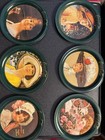 Coca-cola Metal Drink Steel Coasters  Repro Coke Images Lot Of 6 Green Nib
