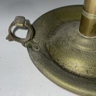 Antique Brass Candle Holder With Finger Loop  Push Up Candlestick Read As Found