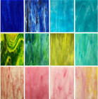 12 Sheets Variety Stained Glass Sheets Pack  4 X 6 Inch Mosaic Glass Tiles