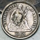 1869 S Seated Liberty Half Dime H10c Ungraded Us Silver Coin Cc25172