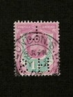 Great Britain Gb 1902 Sc 129 Perfin  l hs  1   d King Edward Vii Sg-221 Used