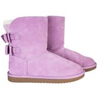 Koolaburra Ugg Girls Kids Attie Boots Bow Fur Suede Snow Winter Lavender Mist