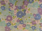 Vtg Dan River Mod Blue Purple Flower Power Floral Dantrel Full Flat Bed Sheet