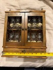 This Is A Vintage Gail Craft Wooden Wall-mounted Spice Cabinet With Glass Jars 
