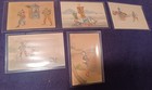 1910 To 1930s 5 Pieces China Watercolor Hand Made Collage Stamps Postcard Lot