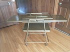Costco Mid Century Expandable 3 Tier Metal Rolling Bar trolley Cart 