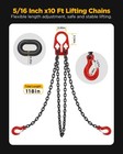 Heavy Duty Lifting Chains With Adjustable Hooks  5 16 Inch X 10 Ft  Dual Leg    