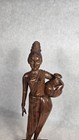 Vintage Hand Carved Wood Balinese   Water Carrier Sculpture Figurine Bali  Art