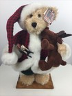 Dan Dee Collectors Choice 16  Christmas Bear On Wood Stand Santa Suit Plush Htf