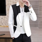 Men Dress Work Blazer Jacket Business Casual One Button Slim Fit Suits Coat Tops