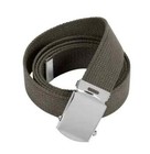 Military Heavy Grade Od Green Web Belt Silver Nickle Plated Buckle U s a Made
