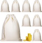 6 Pack Canvas Bank Coin Cash Bags 12x17 Heavy Duty Drawstring Deposit Sacks