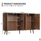 Lyncohome Fluted Sideboard Buffet Cabinet With Storage  4 Decorated Doors woo   