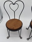 Small Decorative Metal wooden Chairs Approx 14 x7 5  Lot Of 2