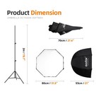 Photo Studio 80cm 31 5in Portable Octagon Umbrella Softbox 190cm Light Stand    