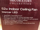 Home Decorators Mercer 52 In  Led Indoor Brushed Nickel Ceiling Fan W  Light Kit