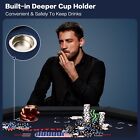 Poker Table 8 Player Octagon Foldable Casino Blackjack Texa Holdem Game Black 48