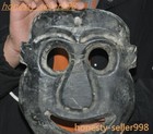 9 2   Hongshan Culture Old Jade Carved Weird Beast Face Mask Statue Wall Hanging