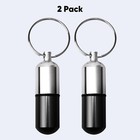 2x Medicine Pill Bottle Drug Portable Container Holder Case Keychain Waterproof