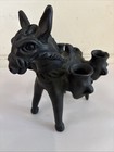 Vintage Oaxacan Black Clay Donkey Mexican Folk Art Figurine 7    H