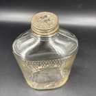 Vintage Clear Glass Refrigerator Water Bottle Full Quart Art Deco Icicle