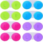 8 Pack Colorful Contact Lens Case Box Holder Container Soak Storage Kit