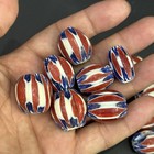 Lot Of 19 Pieces Antique Venetian African Trade Chevron Glass Unique Beads