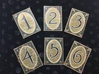 Pretty Lot Of 6 Antique Number Cards ephemera Party Art 1900 s Steampunk scraps 