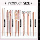 8 Pcs Rose Gold Ballpoint Pen Women School Stationery Gifts Journaling Liquid Sa
