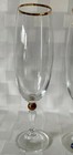 Bohemia Crystal Gold Rim Toasting Flutes Set Of 3 Czech Champagne Glasses 8 