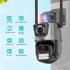 Dual Lens 4k Wifi Security Camera 8x Zoom Outdoor Home Night Vision Cctv Ptz