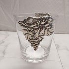 Arthur Court Glass Ice Bucket With Aluminum Silver Grape Decoration