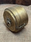 Vintage Brass Engraved Round Shape Fine Handcrafted Powder Box With Handle