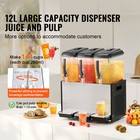 Commercial Beverage Juice Dispenser 12l X 3 Tanks Cold Juice Ice Drink Dispenser