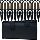 12pc 8  Kunai Sharp Stainless Steel Throwing Knife Set Practice Knives W  Case