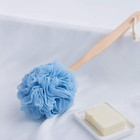 Loofah Back Scrubber For Shower  Wooden Long Handle Bath Sponge Lufa Shower Brus