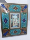 Antique Persian Miniature Hand Painting On Bone Frame