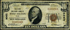 West Milton Oh-ohio  10 1929 T-1 National Bank Note Ch  9062 First Nb Fine