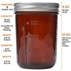 Korcci Amber Glass Mason Jars 16oz - 6 Pcs Wide 11 Inches X 5 8 Inches 