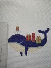 Christmas Needlepoint Canvas  Whale With Gifts  Zweigart 13 Count Handpainted
