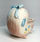 1970s Vintage Ceramic Baby Cradle Bassinet Planter Baby Shower Nursery Decor
